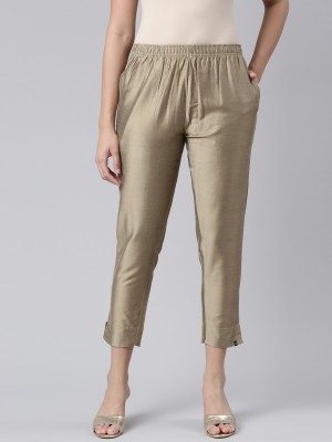 TWIN BIRDS Straight Fit Women Beige Trousers