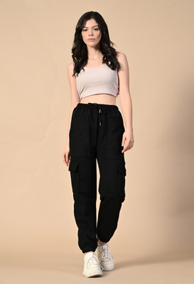 HypeThread Comfort Fit Women Black Trousers