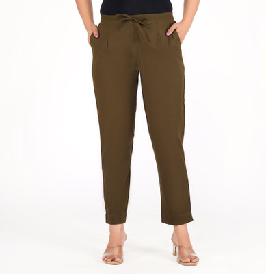 Oxinexx Regular Fit Women Green Trousers