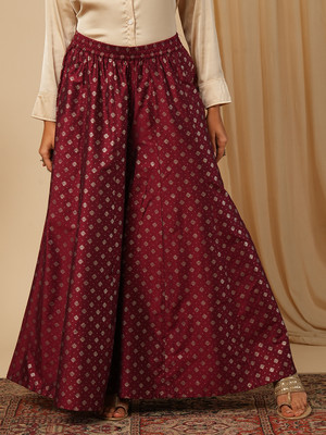 Globus Flared Women Maroon Trousers