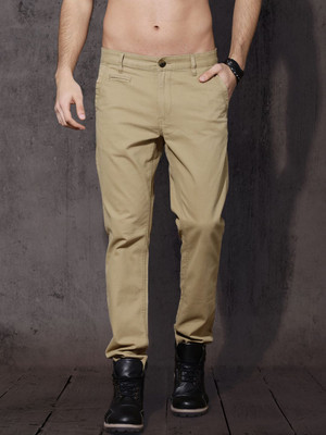 Roadster Regular Fit Men Beige Trousers