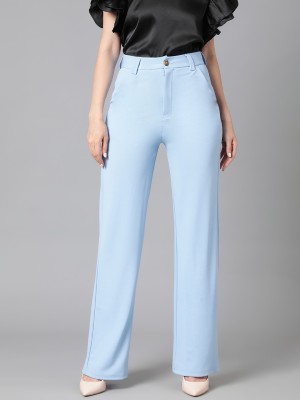 MIKUCHIKU Regular Fit Women Light Blue Trousers