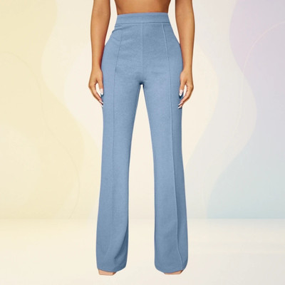 Anitafashion Loose Fit Women Light Blue Trousers