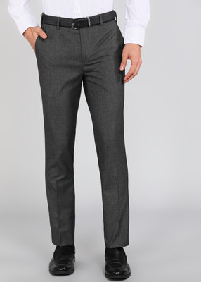 PARK AVENUE Slim Fit Men Grey Trousers