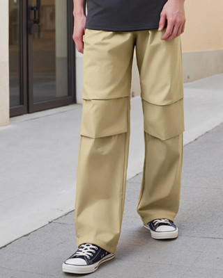 BEWAKOOF Relaxed Men Beige Trousers