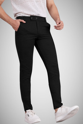 Yazole Regular Fit Men Black Trousers