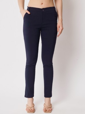 NGT Slim Fit Women Dark Blue Trousers