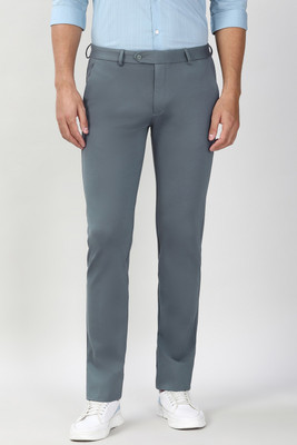PETER ENGLAND Slim Fit Men Grey Trousers