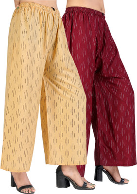 4K FASHION Relaxed Women Gold, Black, Maroon Trousers