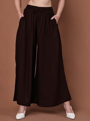 VALLES365 by S.c. Flared Women Brown Trousers