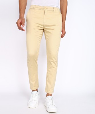 FLYING MACHINE Relaxed Men Beige Trousers