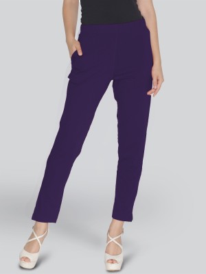 Lyra Slim Fit Women Purple Trousers