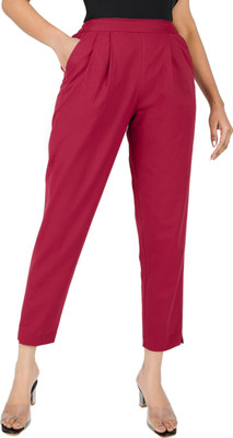 Mirayya Regular Fit Women Maroon Trousers
