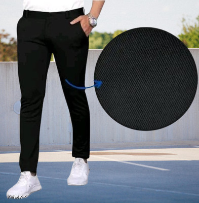 Nk staylish Solid Men Black Track Pants