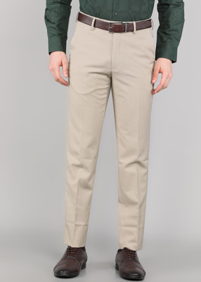 VAN HEUSEN Slim Fit Men Brown Trousers