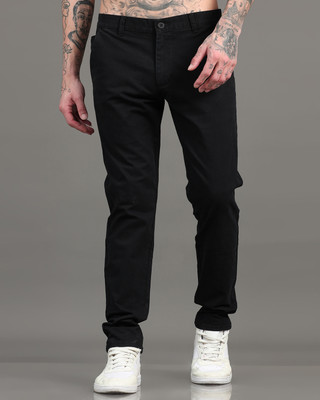 Silisoul Regular Fit Men Black Trousers