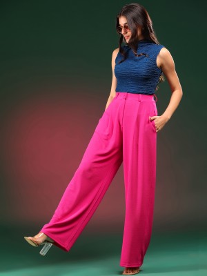 KOTTY Straight Fit Women Pink Trousers