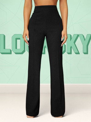 Anitafashion Loose Fit Women Black Trousers