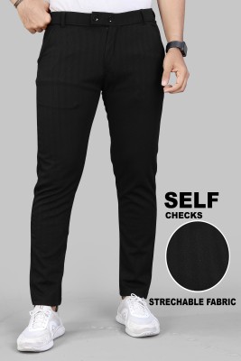 GIBBONTE Regular Fit Men Black Trousers