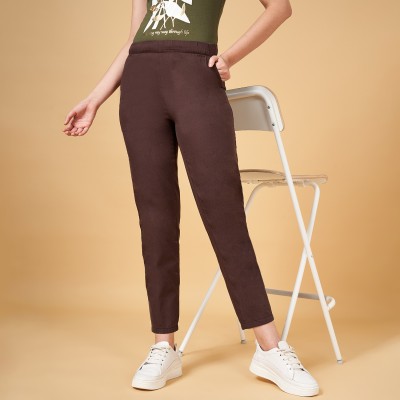 Honey By Pantaloons Regular Fit Women Brown Trousers