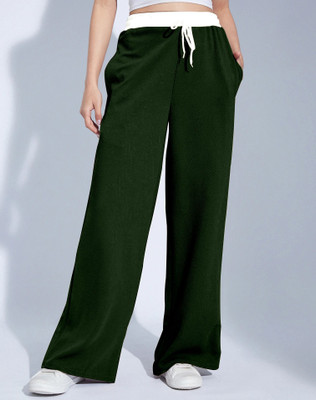 Mehrang Relaxed Women Dark Green Trousers