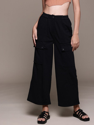 Roadster Flared Women Black Trousers