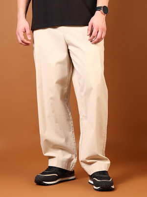 V-MART Regular Fit Men Beige Trousers