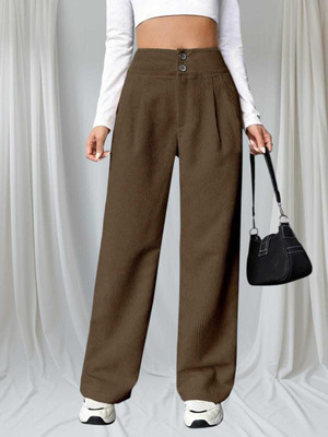 Aarya Fashion Regular Fit Women Brown Trousers