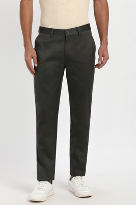 PETER ENGLAND Regular Fit Men Black Trousers