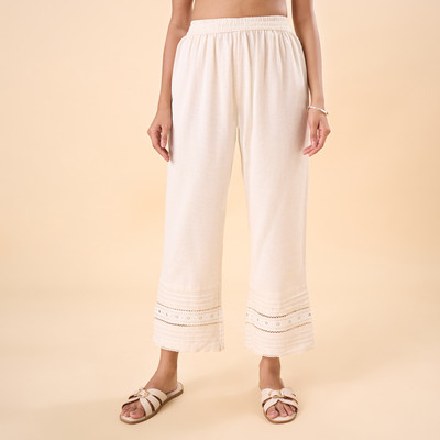 Rangmanch by Pantaloons Comfort Fit Women White Trousers