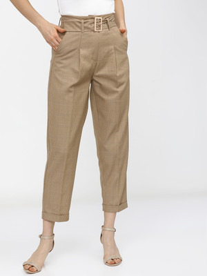 Tokyo Talkies Regular Fit Women Beige Trousers