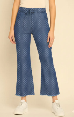 NOVIO Flared Women Blue Trousers