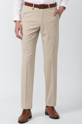 VAN HEUSEN Regular Fit Men Cream Trousers