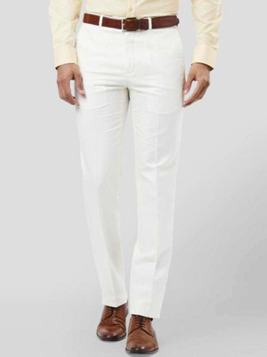 SLC Regular Fit Men White Trousers