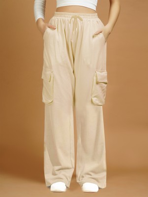 Snapup Flared Women Beige Trousers