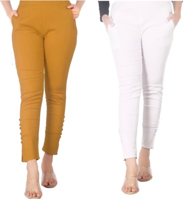 Innovix Bold Slim Fit Women Beige Trousers