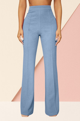 AKOTTY Comfort Fit, Regular Fit Women Light Blue Trousers