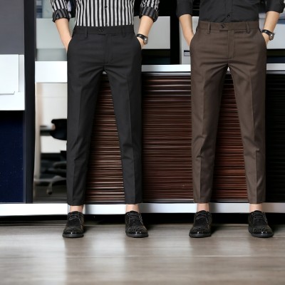 AXOLOTL Regular Fit Men Black, Brown Trousers