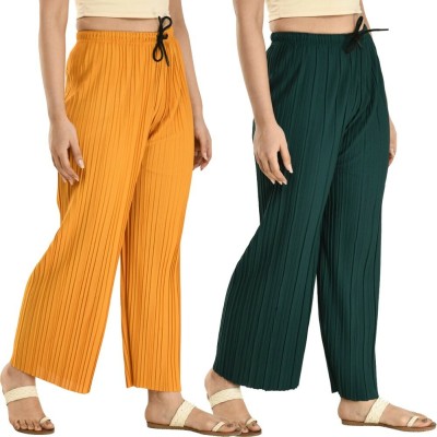 GLADLY Relaxed Women Yellow, Green Trousers