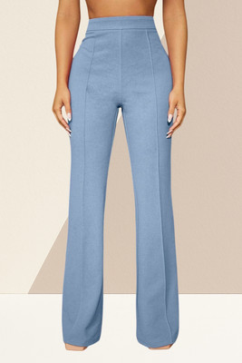 AKOTTY Comfort Fit, Regular Fit Women Light Blue Trousers