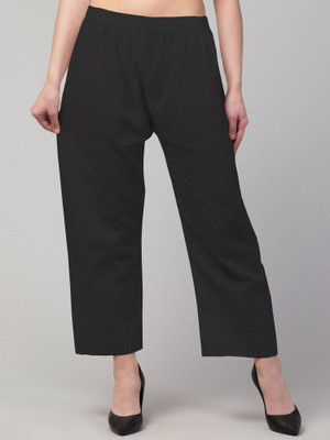 Shaukiya Relaxed Women Black Trousers