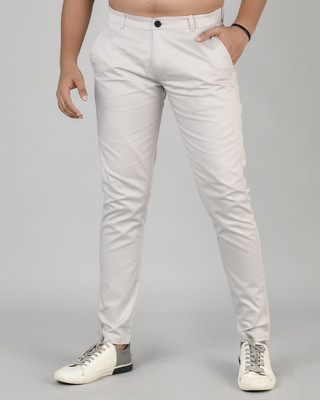 Tanip Slim Fit Men Cream Trousers