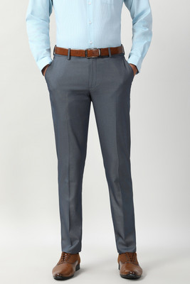 PETER ENGLAND Slim Fit Men Dark Blue Trousers