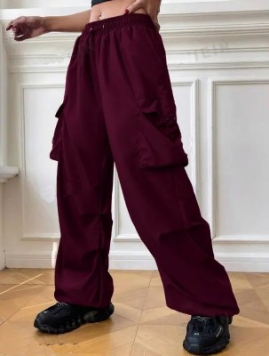 farukhi creation Loose Fit Women Maroon Trousers