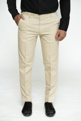 Cloud9 Regular Fit Men Cream Trousers