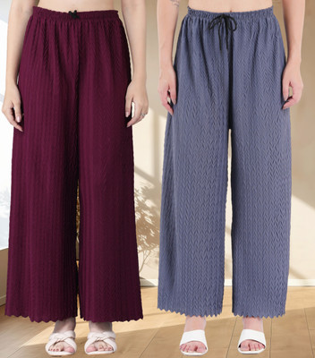 KWSH Regular Fit Women Green, Red Trousers