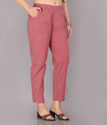 Aviigatt Regular Fit Women Pink Trousers