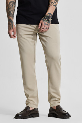 Snitch Slim Fit Men Beige Trousers