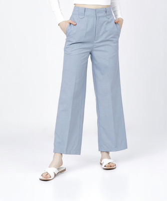 Tokyo Talkies Flared Women Blue Trousers