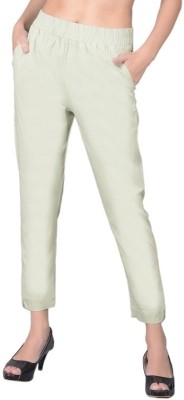 Comfort Lady Regular Fit Women Light Green Trousers